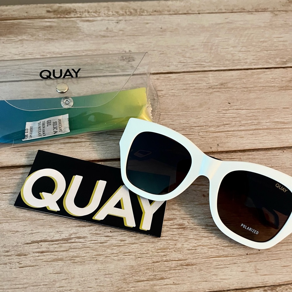 Quay White After Hours Luxe Polarized Sunglasses $65